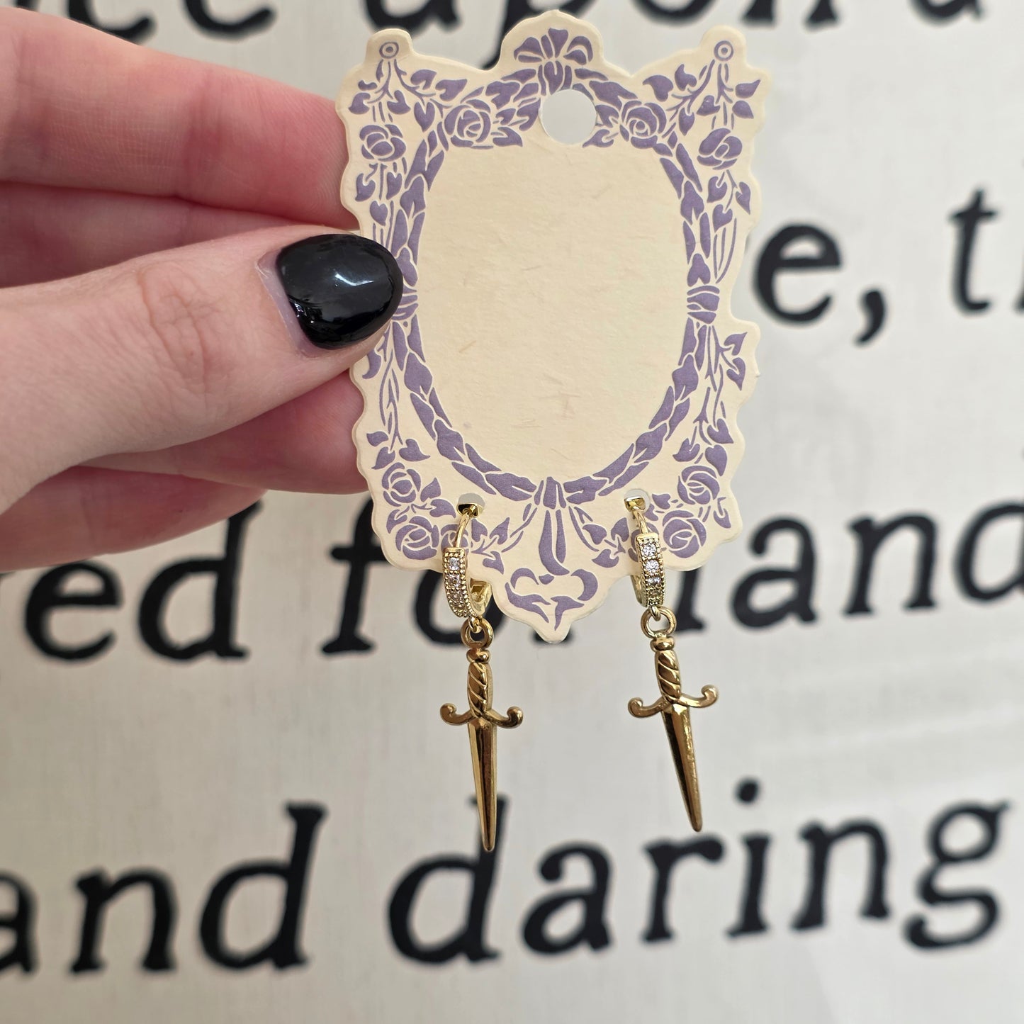 Gold Dagger Earrings