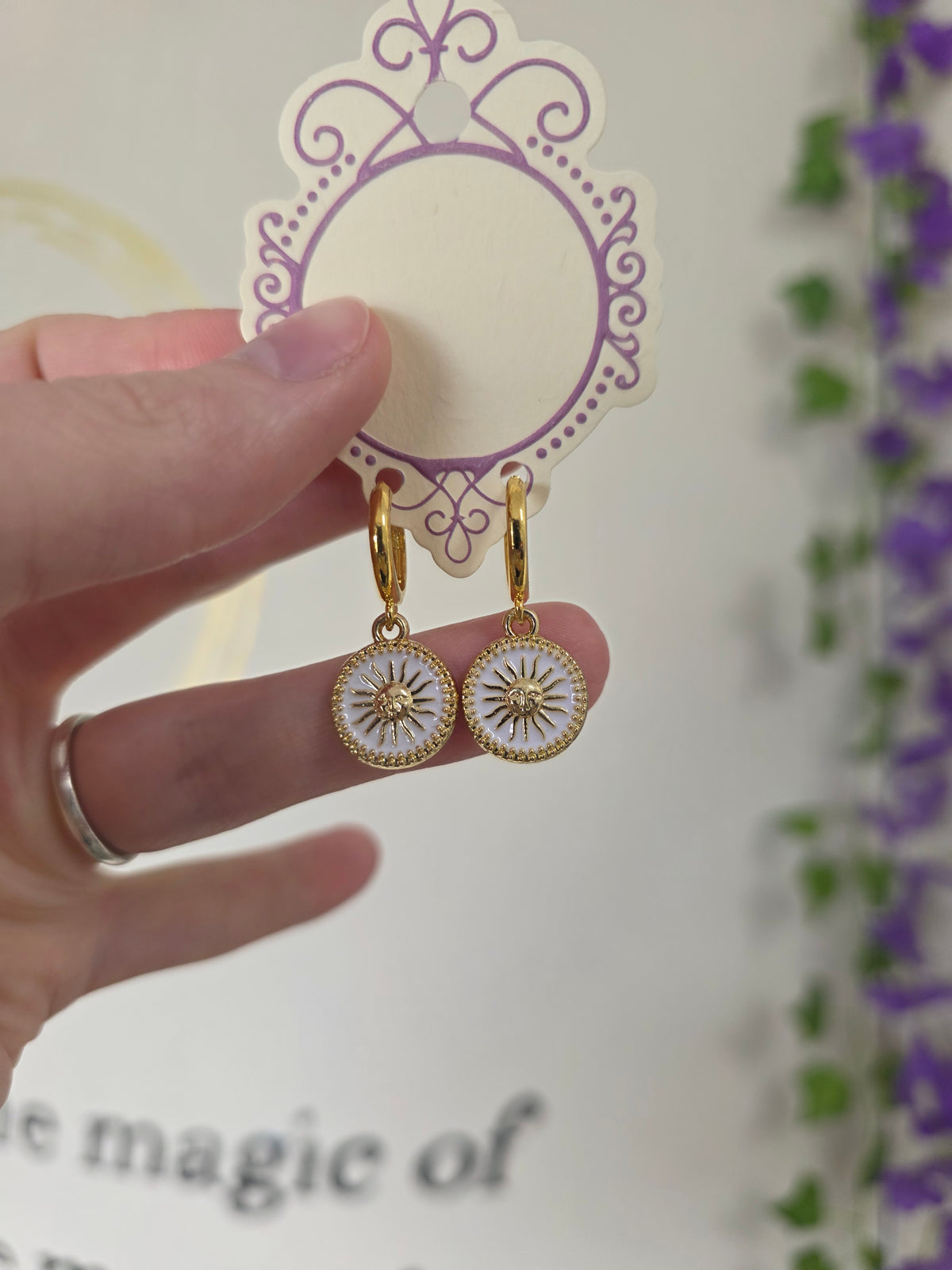 Gold Plated Sun Earrings