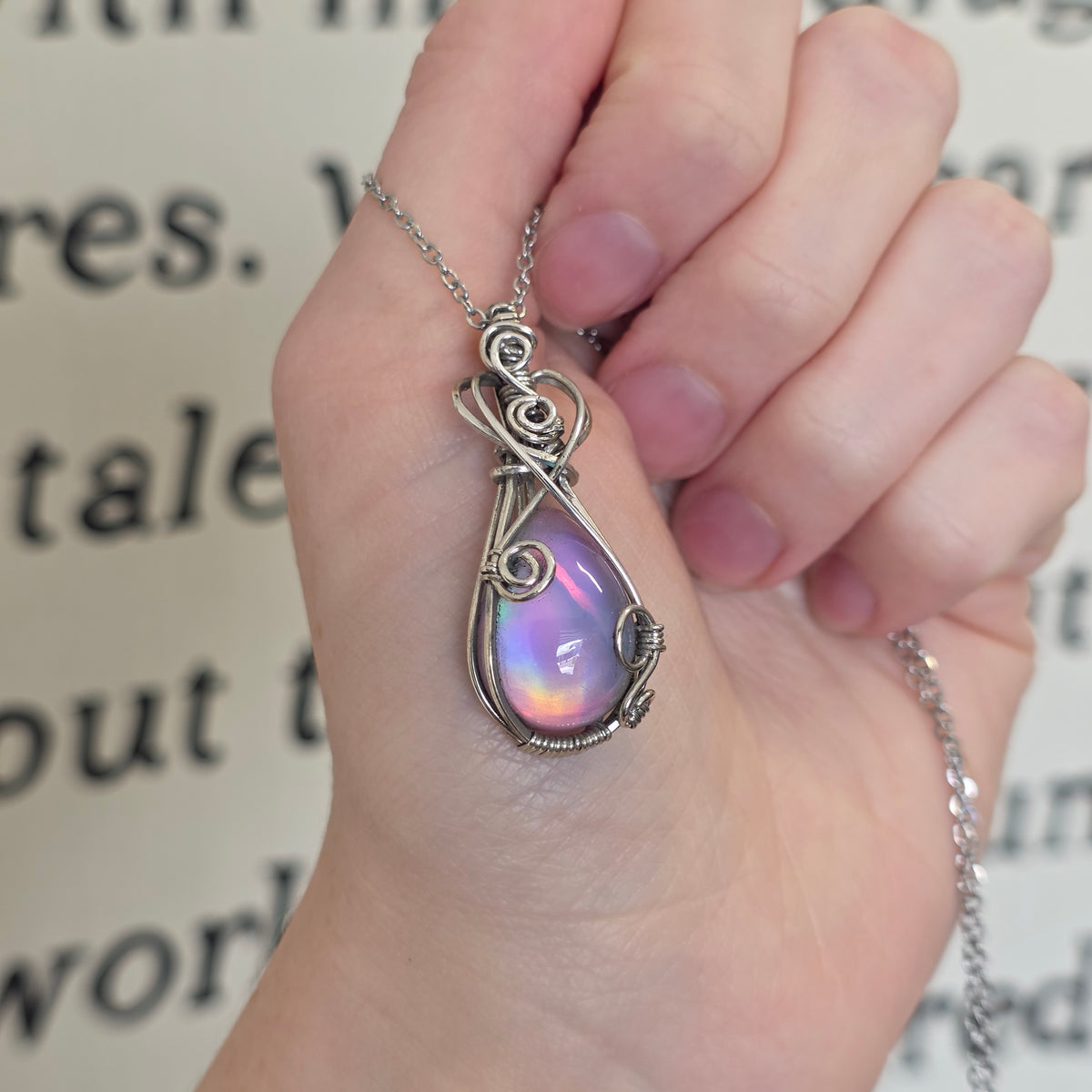 Gemmy Aura Opal Sterling Silver Necklace