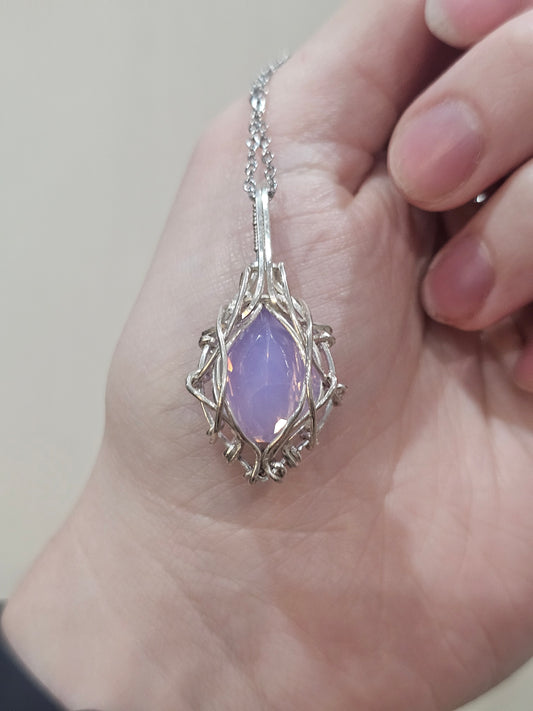 Lavender Quartz Sterling Silver Necklace