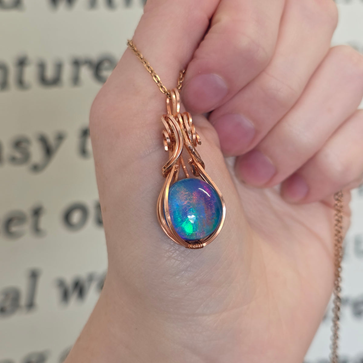 Aura Opal Doublet Copper Necklace