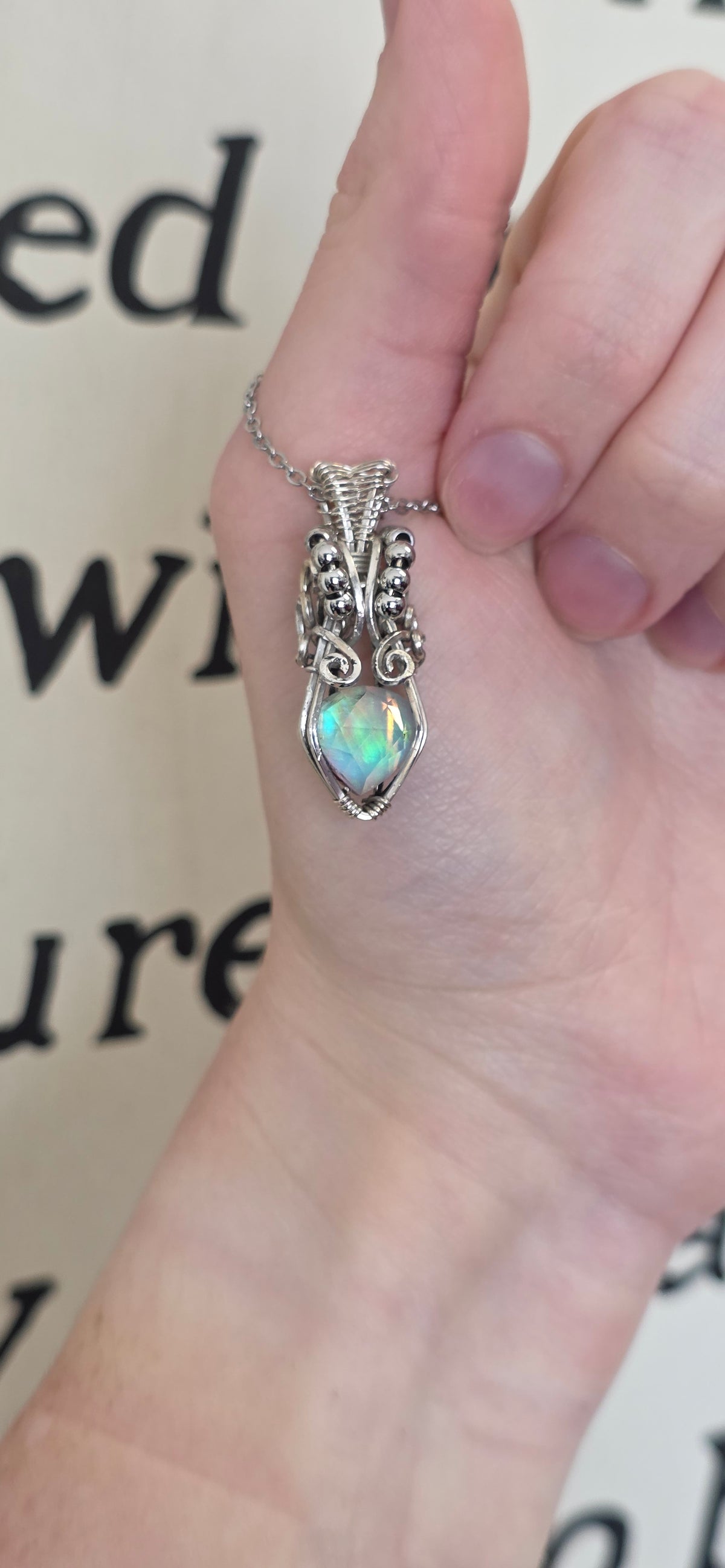 Aura Opal Sterling Silver Necklace - Ocean Vibes
