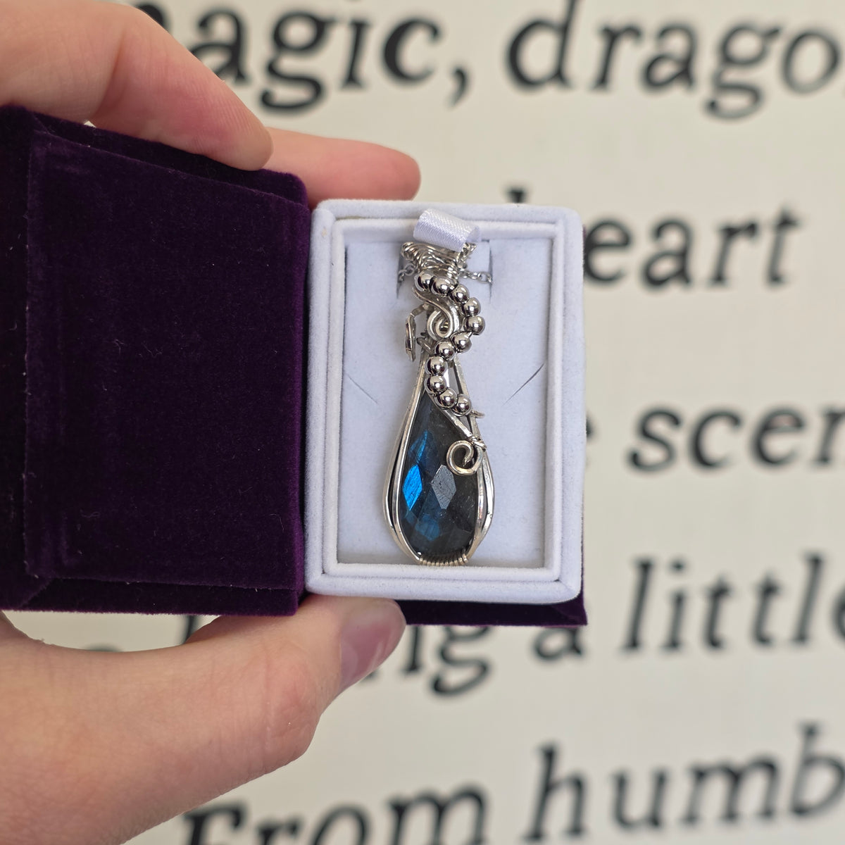 Faceted Labradorite Sterling Silver Necklace