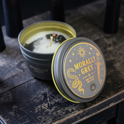 Morally Grey - Book Themed Tin Candle