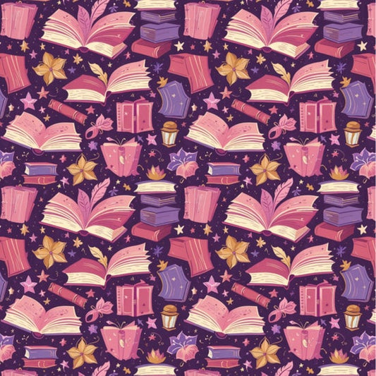 Plush Reading Blanket - Books Pink & Purple
