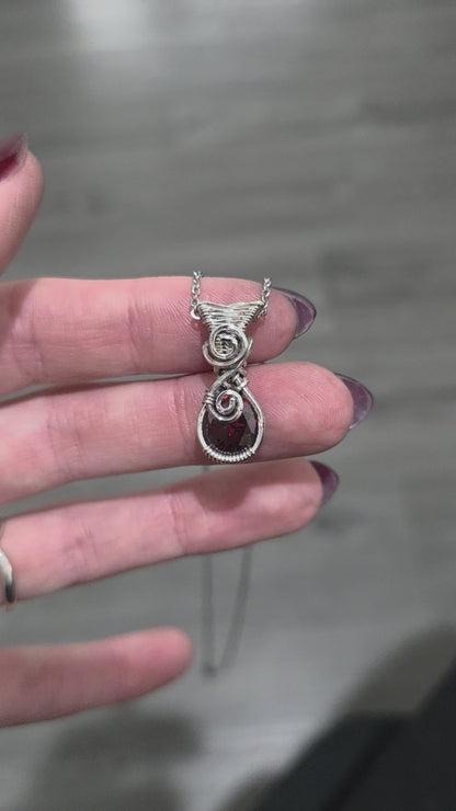 Garnet Sterling Silver Necklace