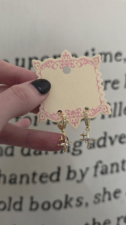 Gold Star Sparkly Earrings