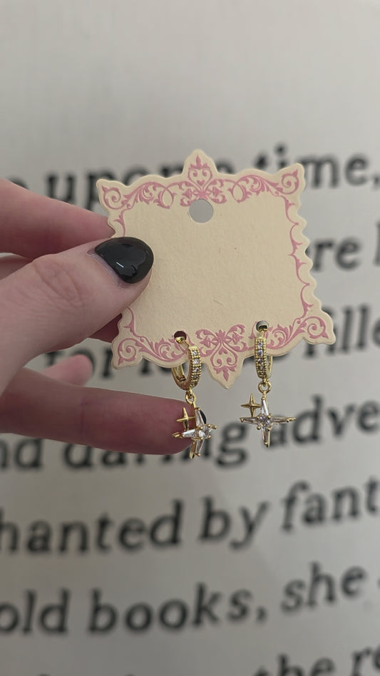 Gold Star Sparkly Earrings