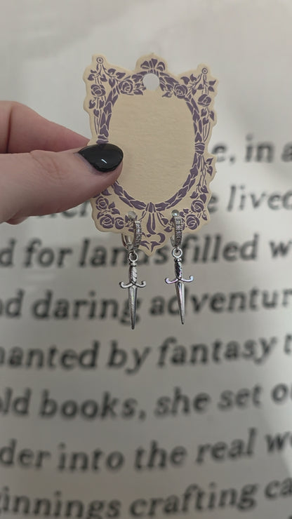 Silver Dagger Earrings
