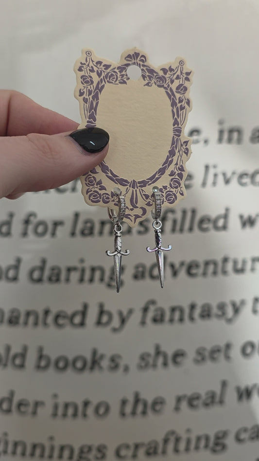 Silver Dagger Earrings