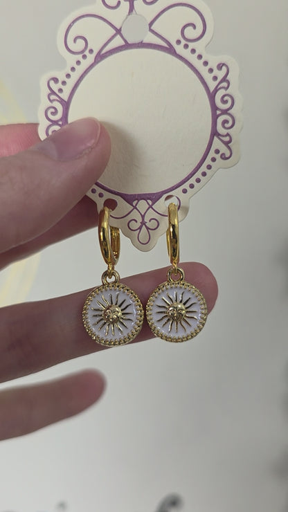 Gold Plated Sun Earrings