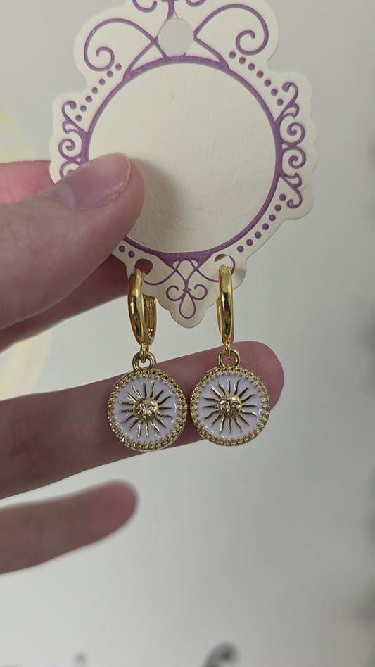 Gold Plated Sun Earrings