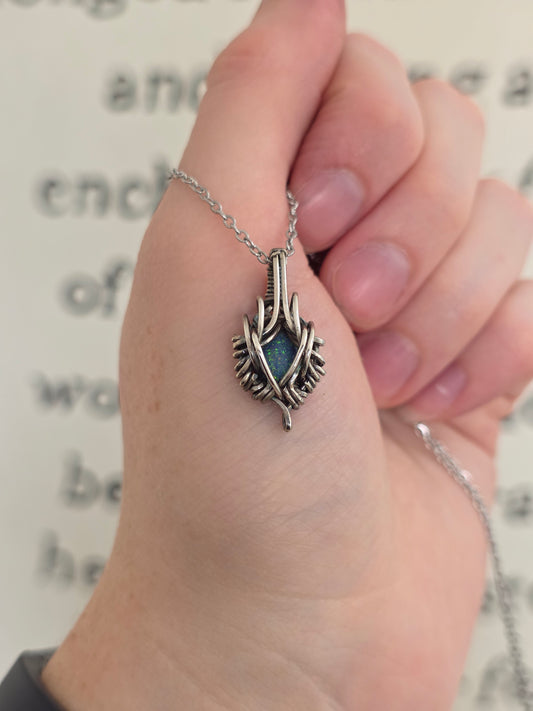 Australian Opal Sterling Silver Necklace