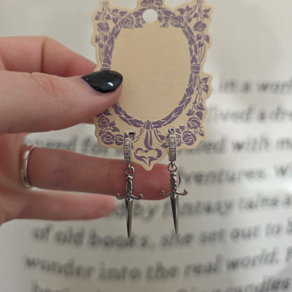 Silver Dagger Earrings