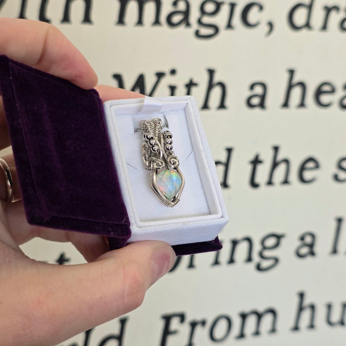 Aura Opal Sterling Silver Necklace - Ocean Vibes