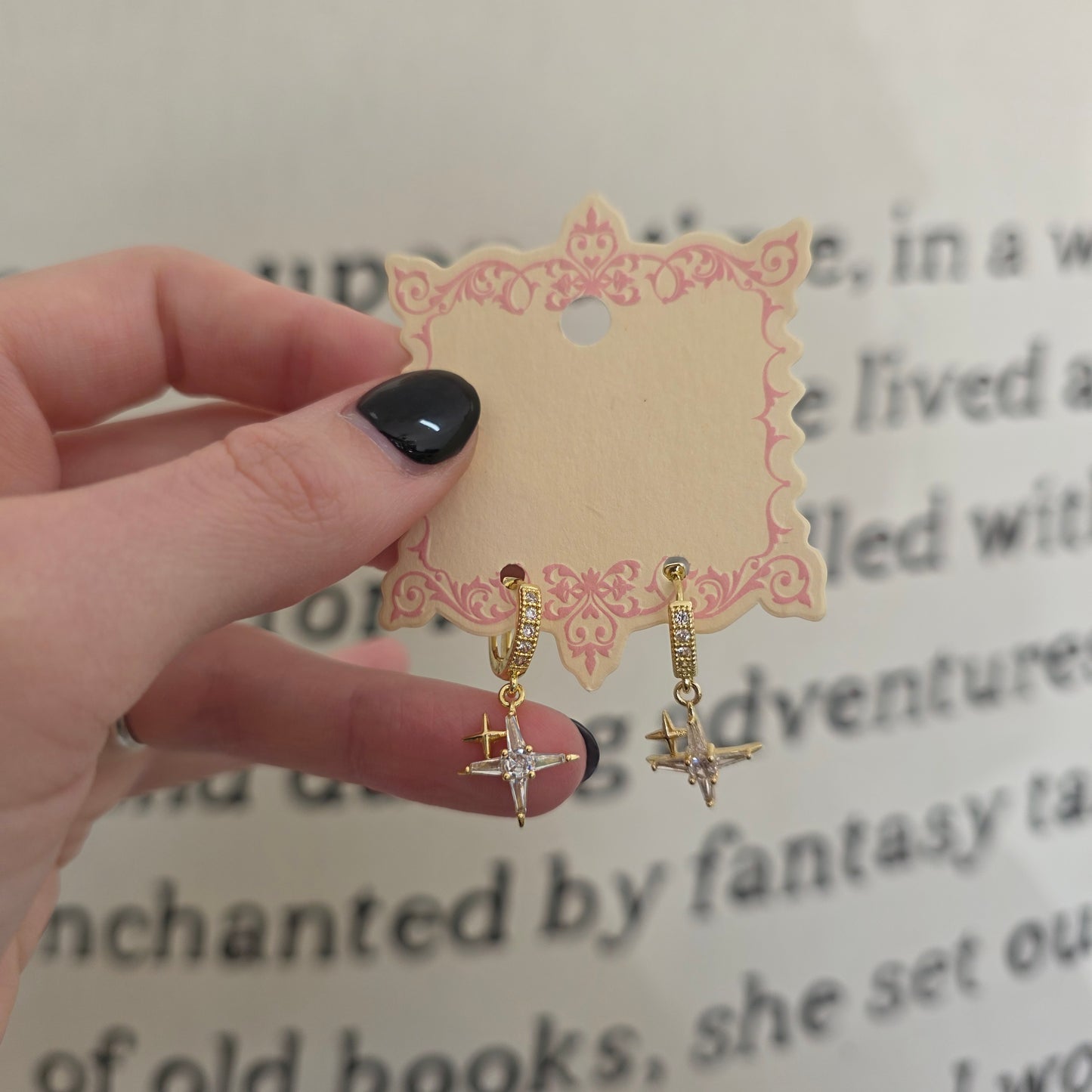 Gold Star Sparkly Earrings