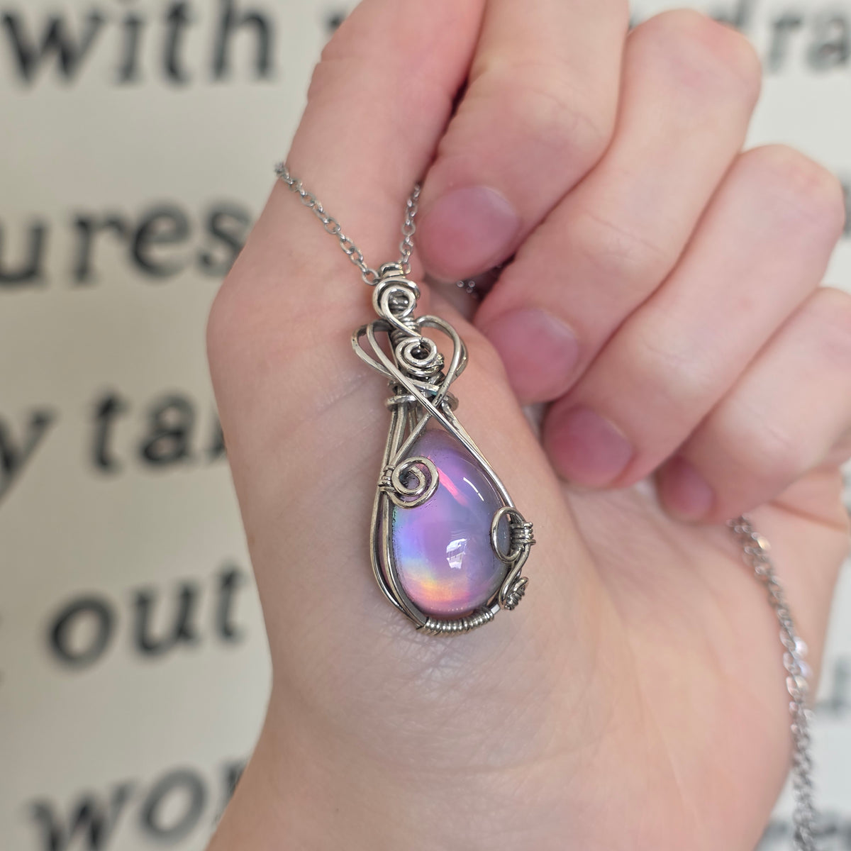 Gemmy Aura Opal Sterling Silver Necklace