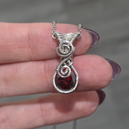 Garnet Sterling Silver Necklace
