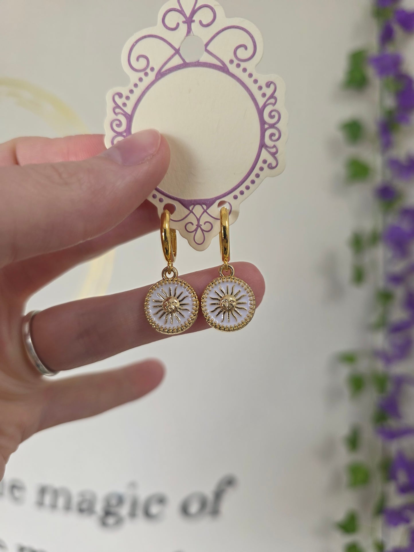 Gold Plated Sun Earrings