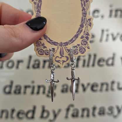 Silver Dagger Earrings