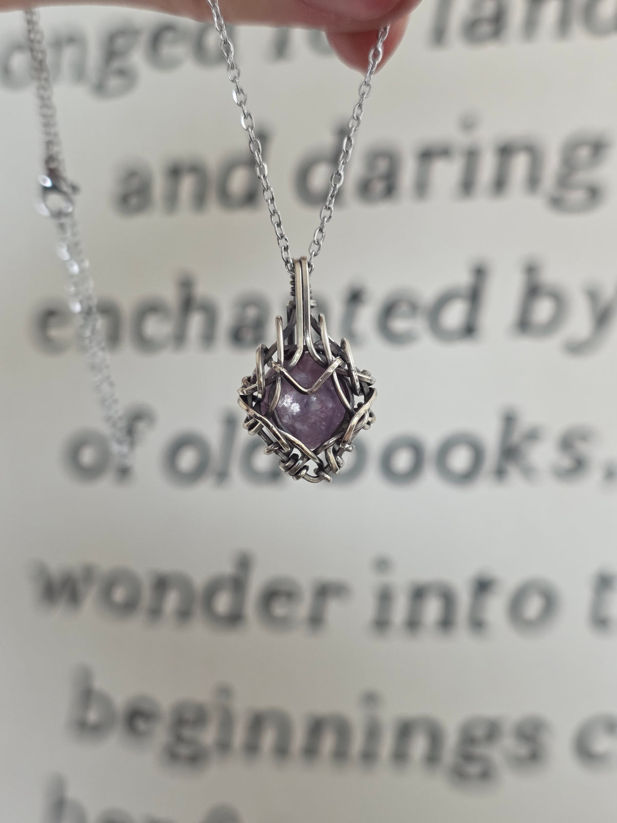 Lepidolite Sterling Silver Necklace | Design I