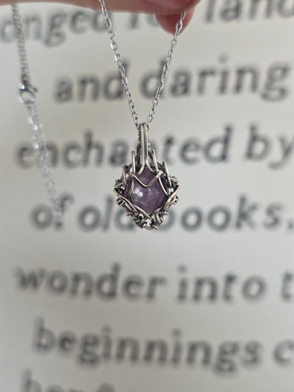 Lepidolite Sterling Silver Necklace | Design I