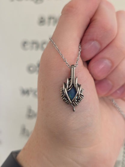 Australian Opal Sterling Silver Necklace