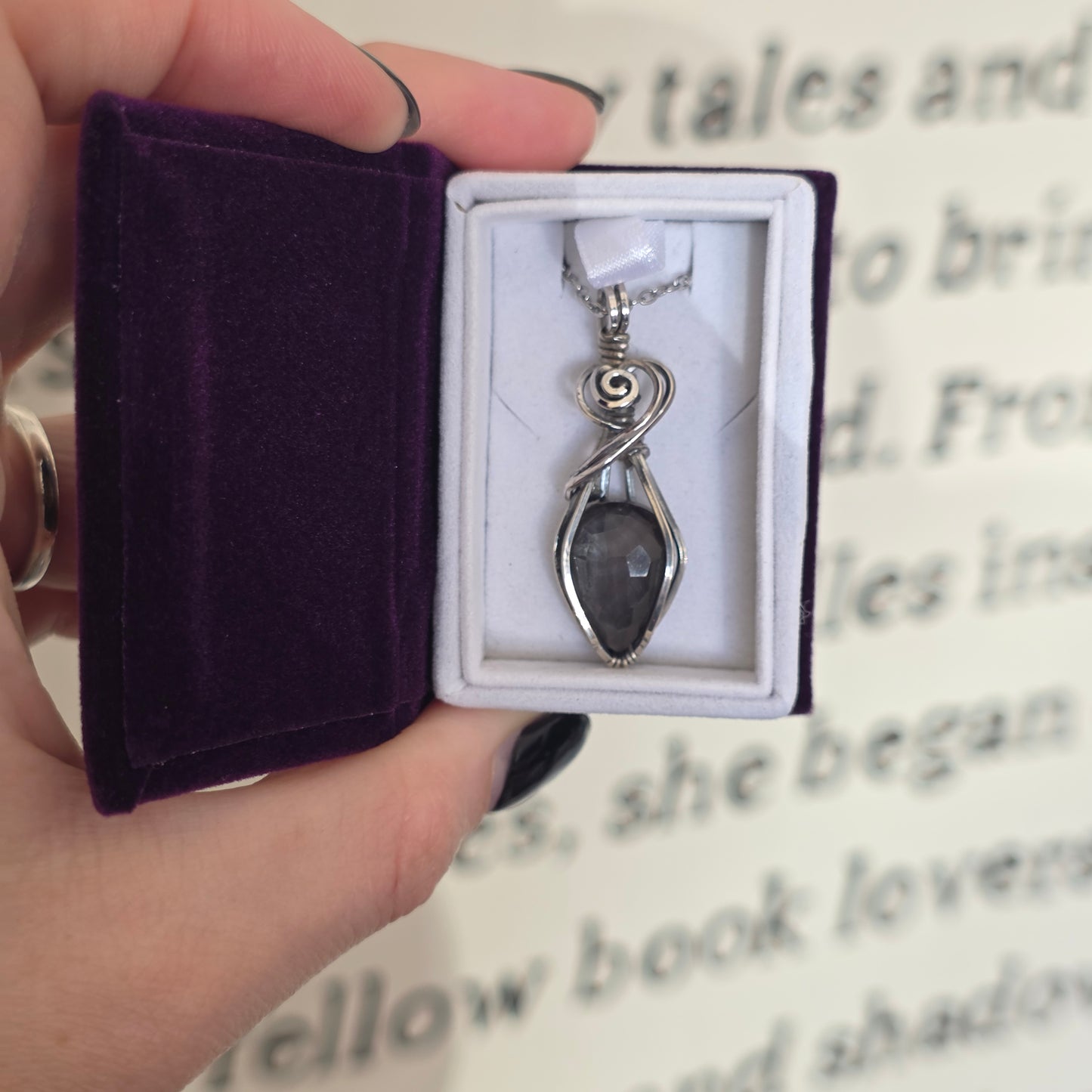 Black Moonstone Sterling Silver Necklace