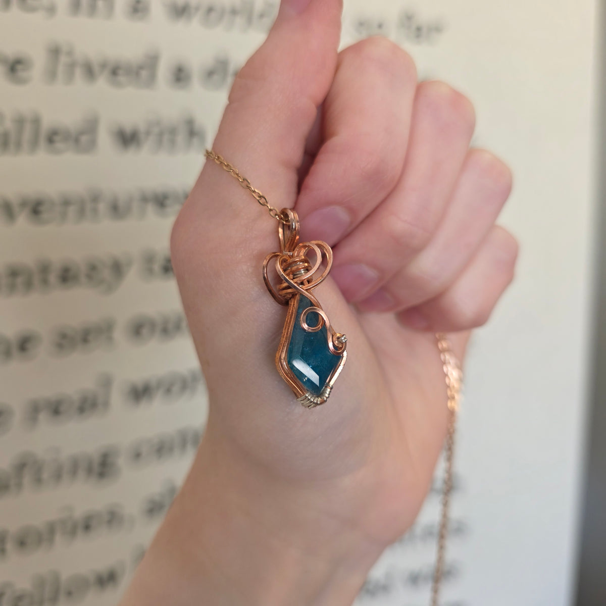 Blue Himalayan Quartz Copper Necklace