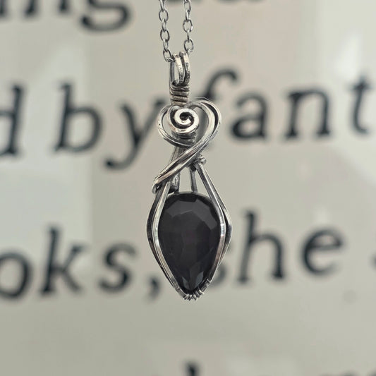 Black Moonstone Sterling Silver Necklace