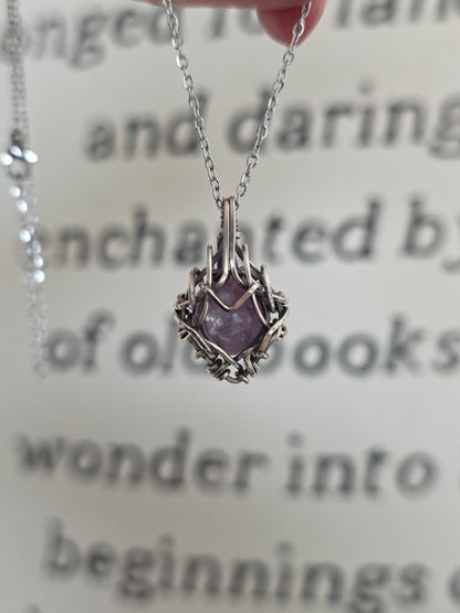 Lepidolite Sterling Silver Necklace | Design I