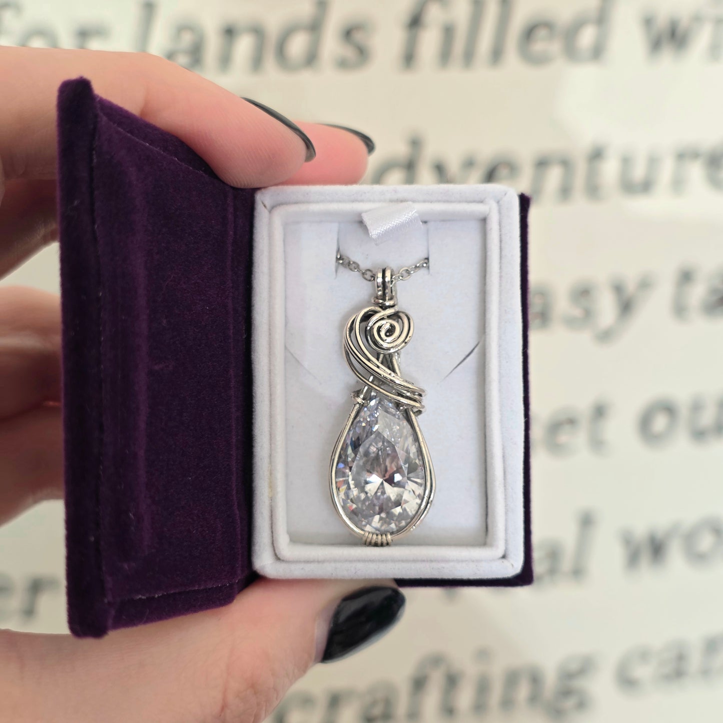 Sterling Silver White Sapphire Necklace