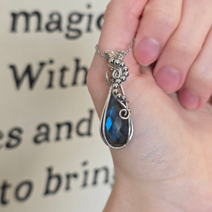 Faceted Labradorite Sterling Silver Necklace