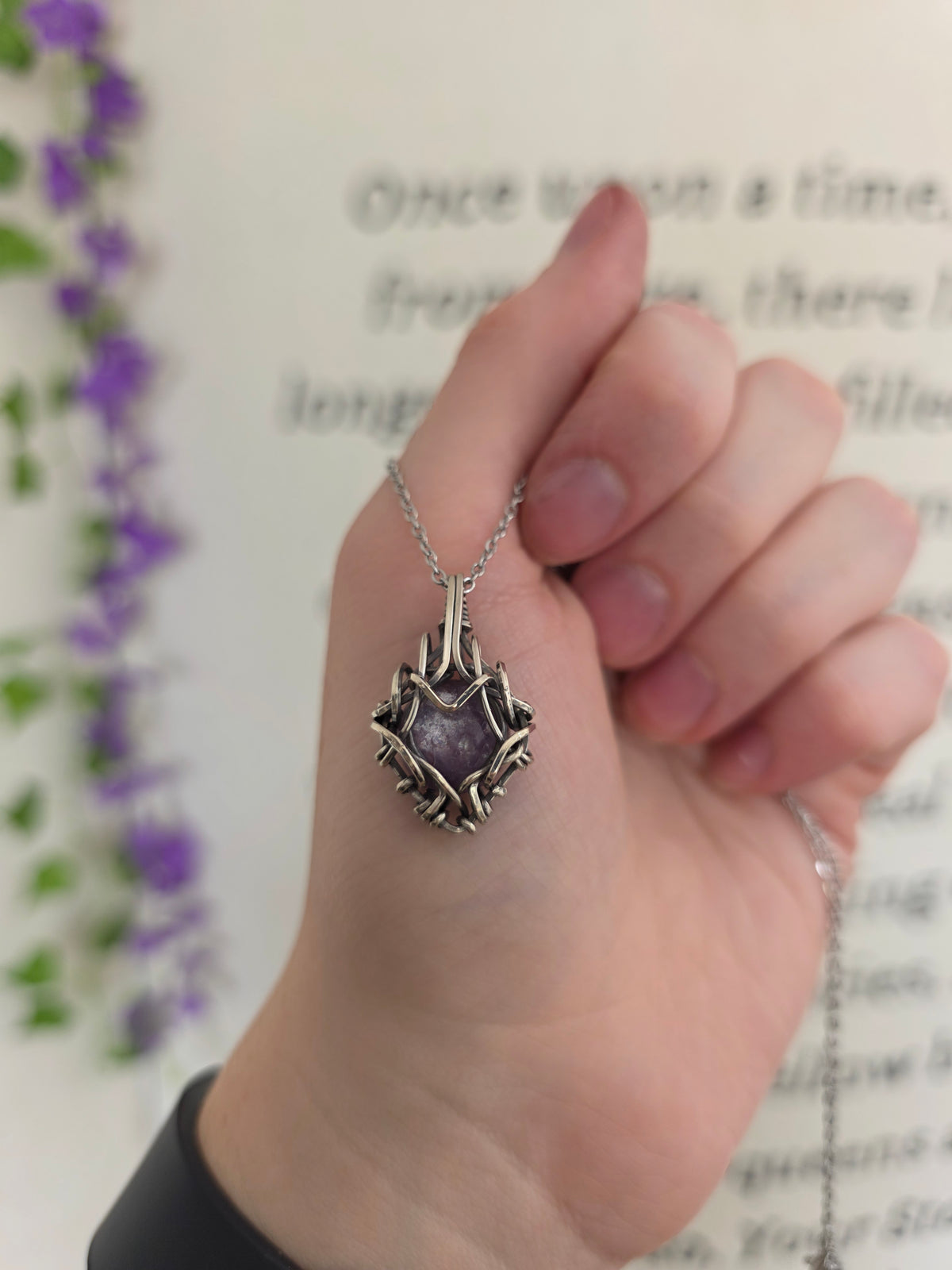 Lepidolite Sterling Silver Necklace | Design I