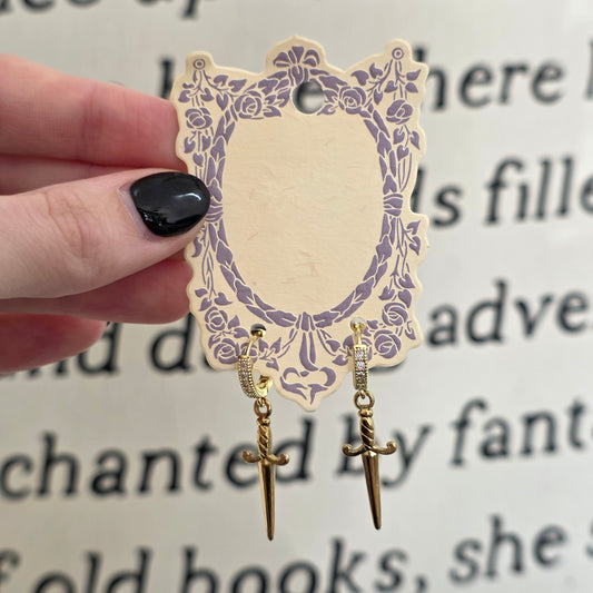 Gold Dagger Earrings