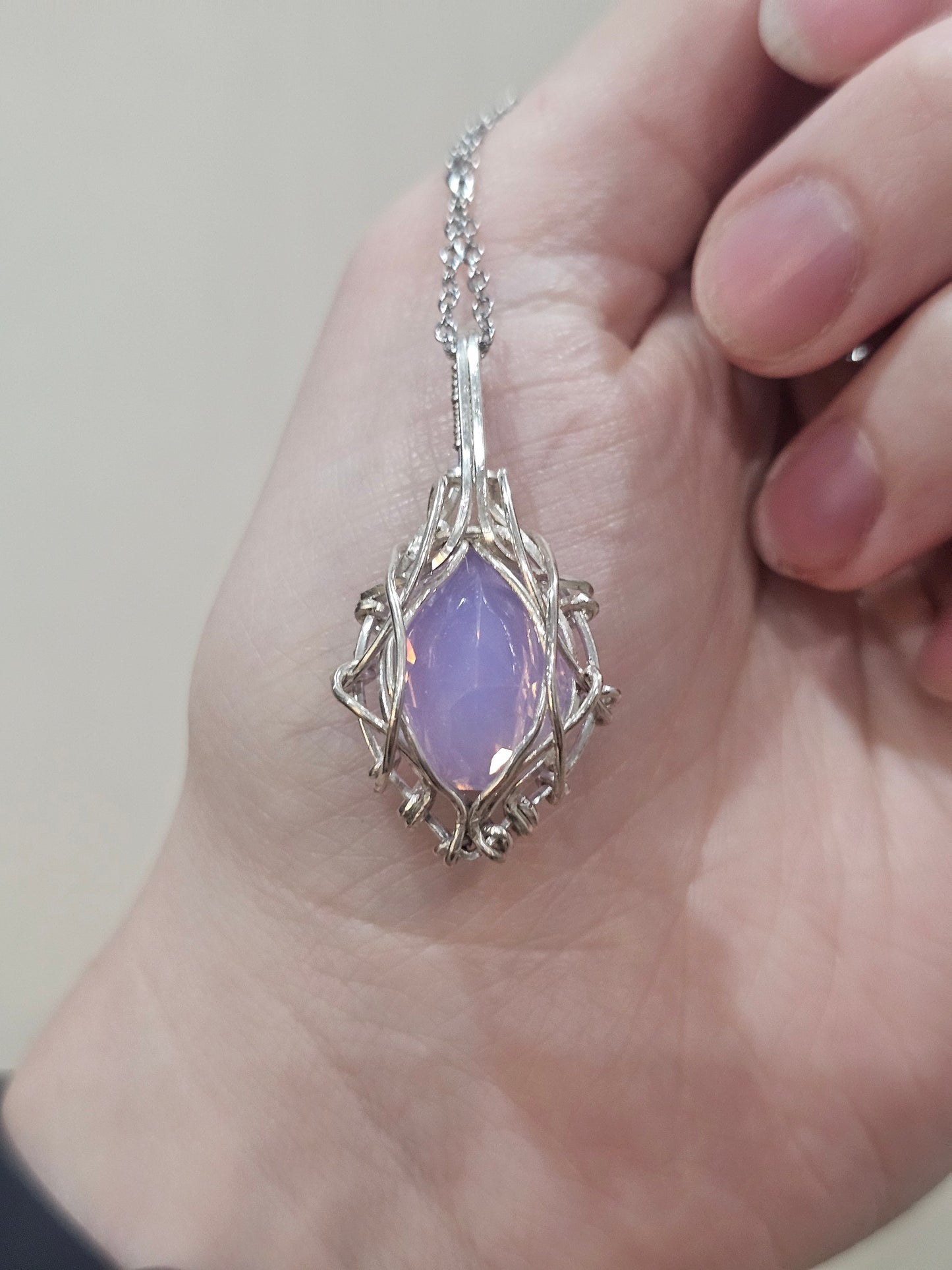 Lavender Quartz Sterling Silver Necklace
