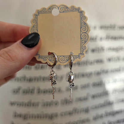 Silver Rose Earrings