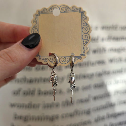 Silver Rose Earrings