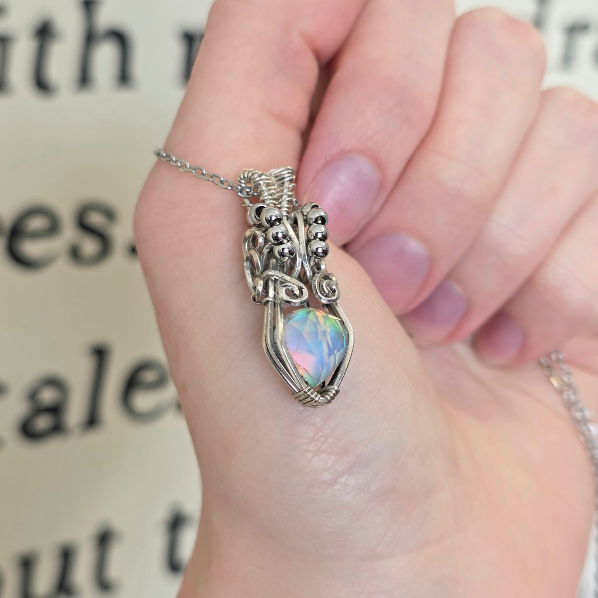 Aura Opal Sterling Silver Necklace - Ocean Vibes