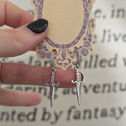 Silver Dagger Earrings
