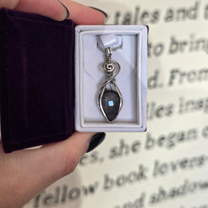 Black Moonstone Sterling Silver Necklace