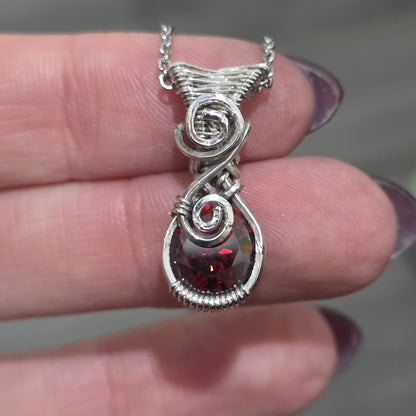 Garnet Sterling Silver Necklace