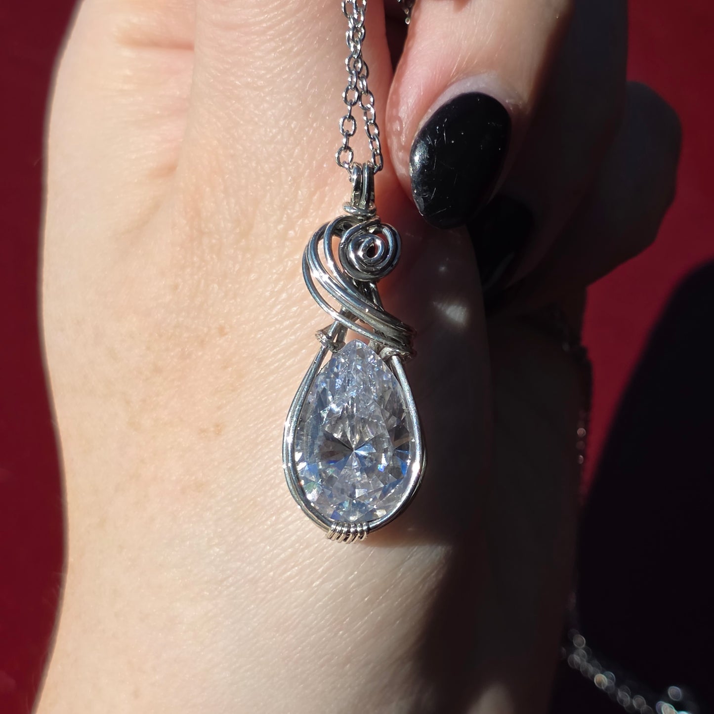 Sterling Silver White Sapphire Necklace
