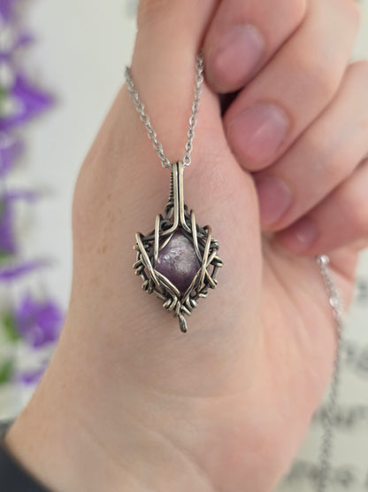 Lepidolite Wrap Sterling Silver