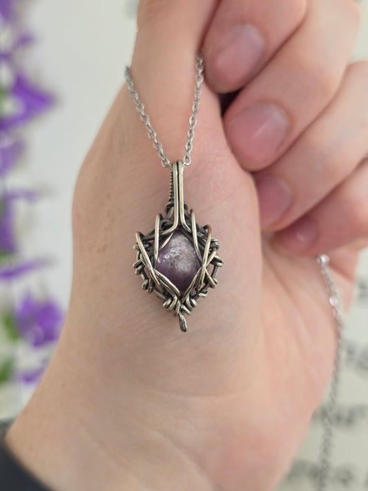Lepidolite Wrap Sterling Silver