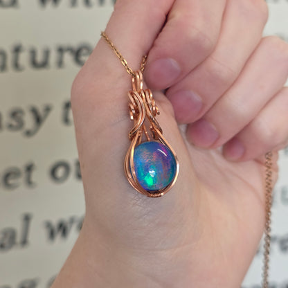 Aura Opal Doublet Copper Necklace