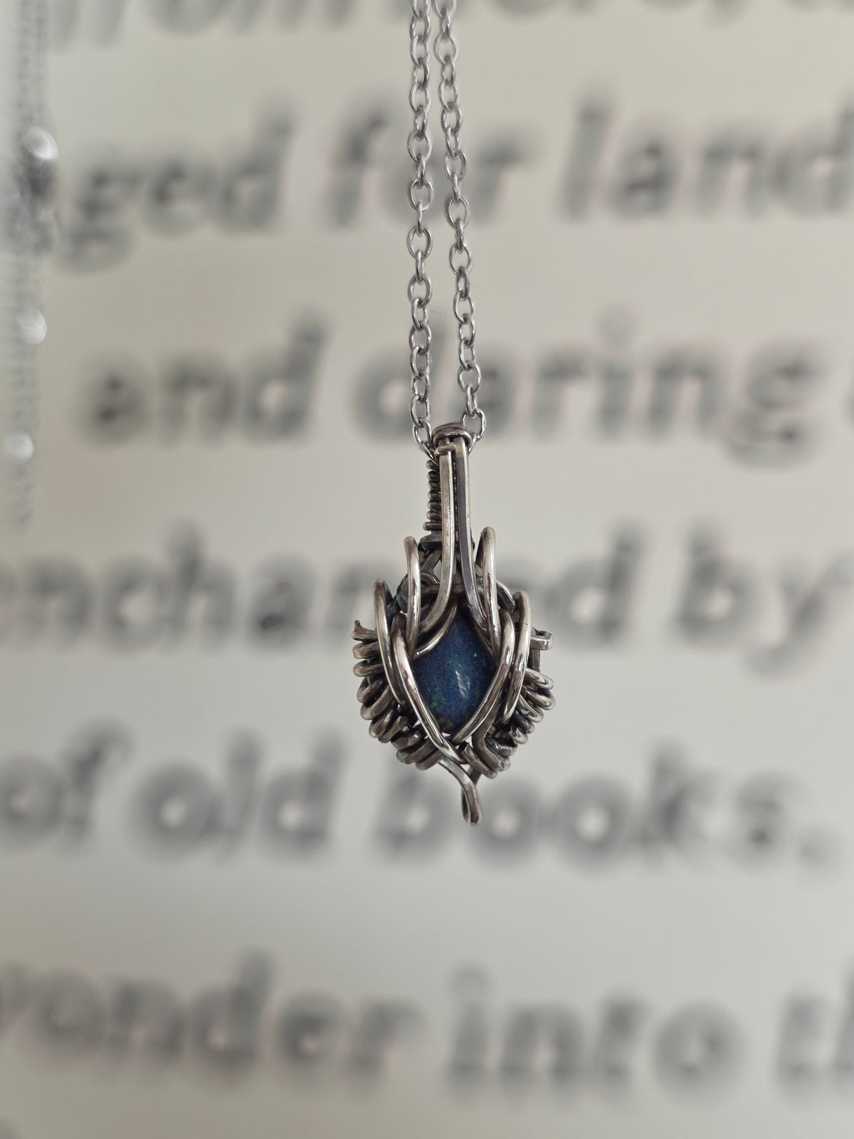 Australian Opal Sterling Silver Necklace
