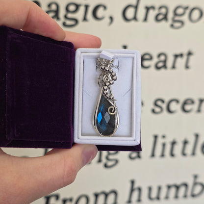 Faceted Labradorite Sterling Silver Necklace