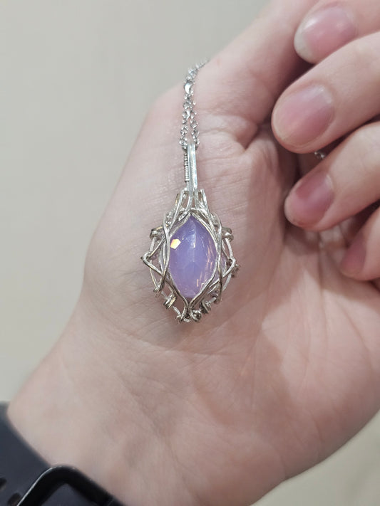 Lavender Quartz Sterling Silver Necklace