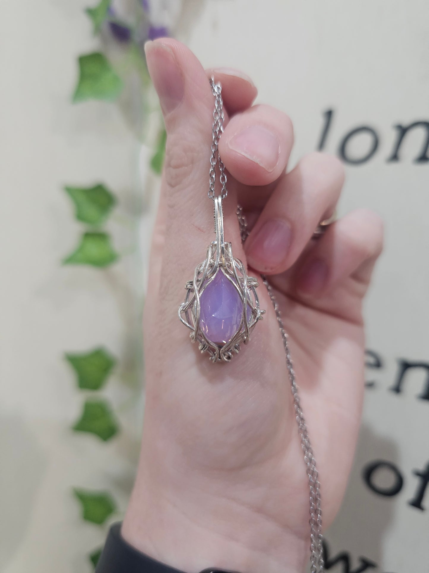 Lavender Quartz Sterling Silver Necklace